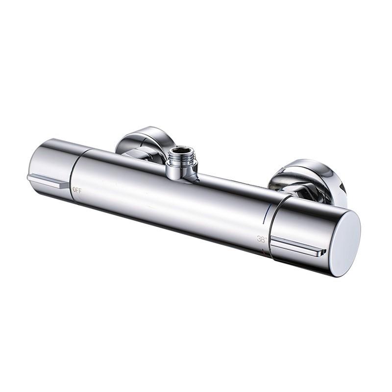 OJ-J1595C Double Handle Exposed Thermostat Control Valve Bathroom Bath Shower Thermostat Faucet