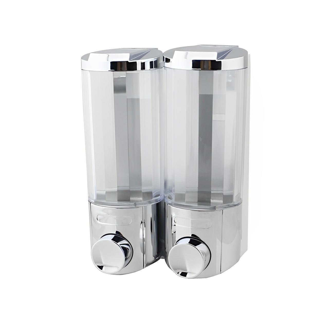 OJ-YL31C-D 2-Chamber Liquid Soap Dispensers ABS Plastic Drill Free with Adhesive or Wall Mount with Screws Liquid Soap Dispenser