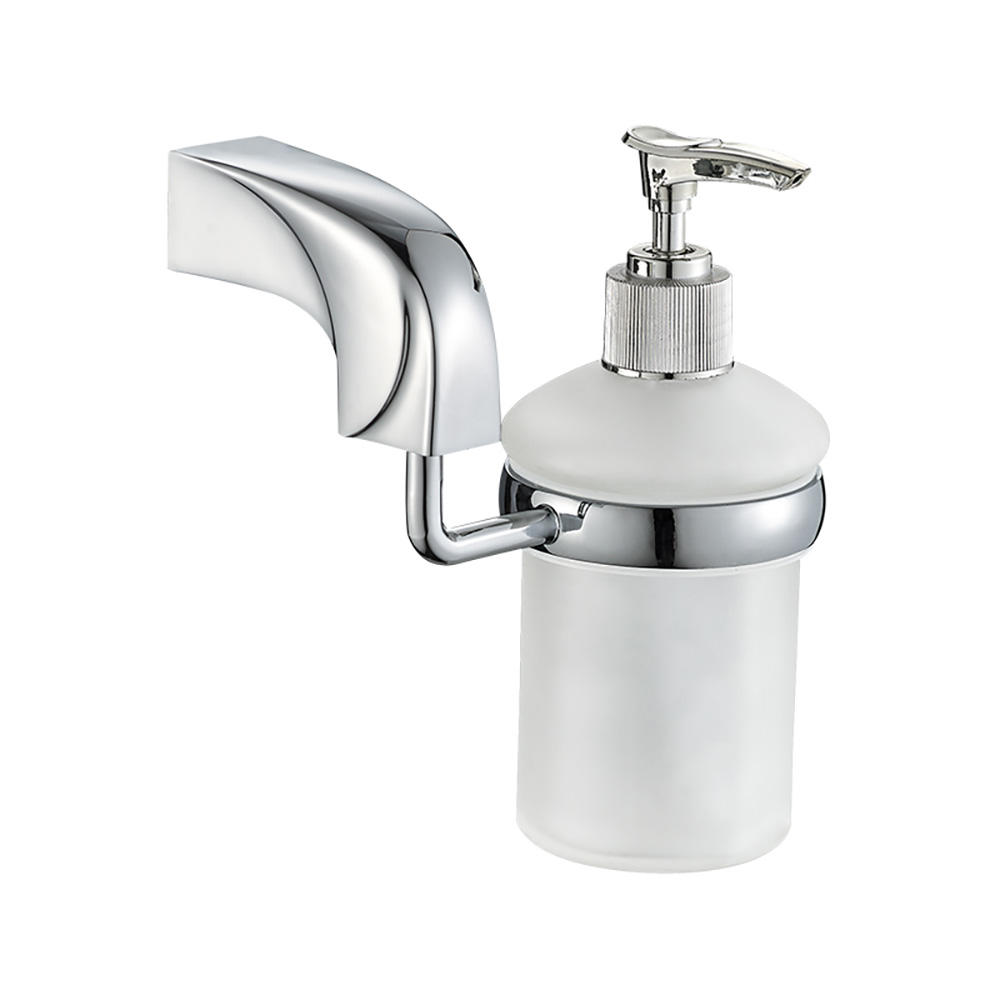 OJ-L20512J Glass Soap Lotion Dispenser Pump Wall Mount with Holder Zinc Alloy Bathroom Accessories
