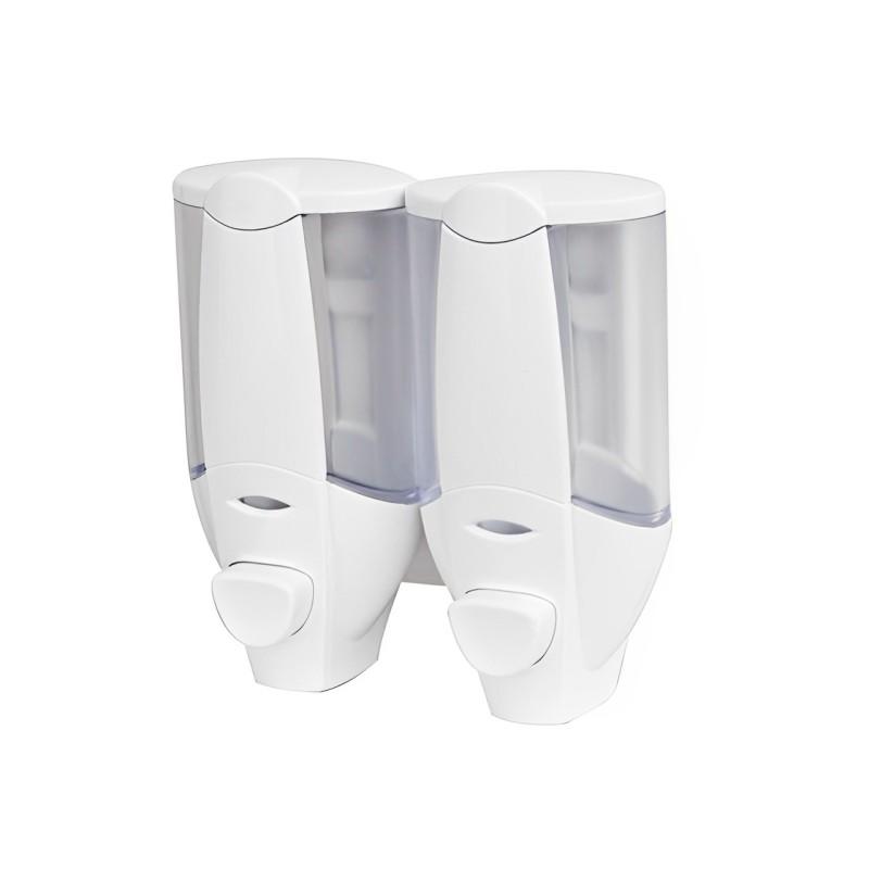 OJ-YL20W-D Bathroom 300ml*2 ABS White Manual Liquid Soap Dispensers Visual Window Sanitary Wall Mounted Liquid Soap Dispense