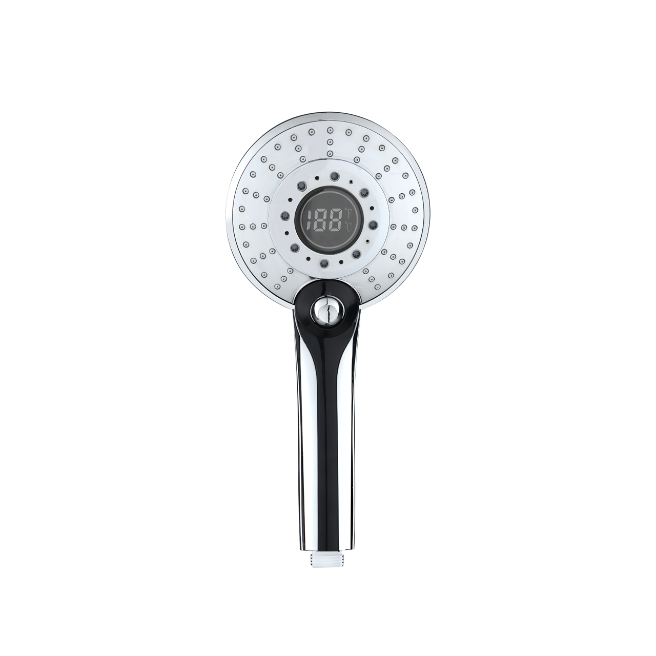 OJ-JB021Y Shower Head with Temperature Display LED Shower Head Color Changing 3 Spray Modes Easy to Install Chrome Plastic Hand Shower