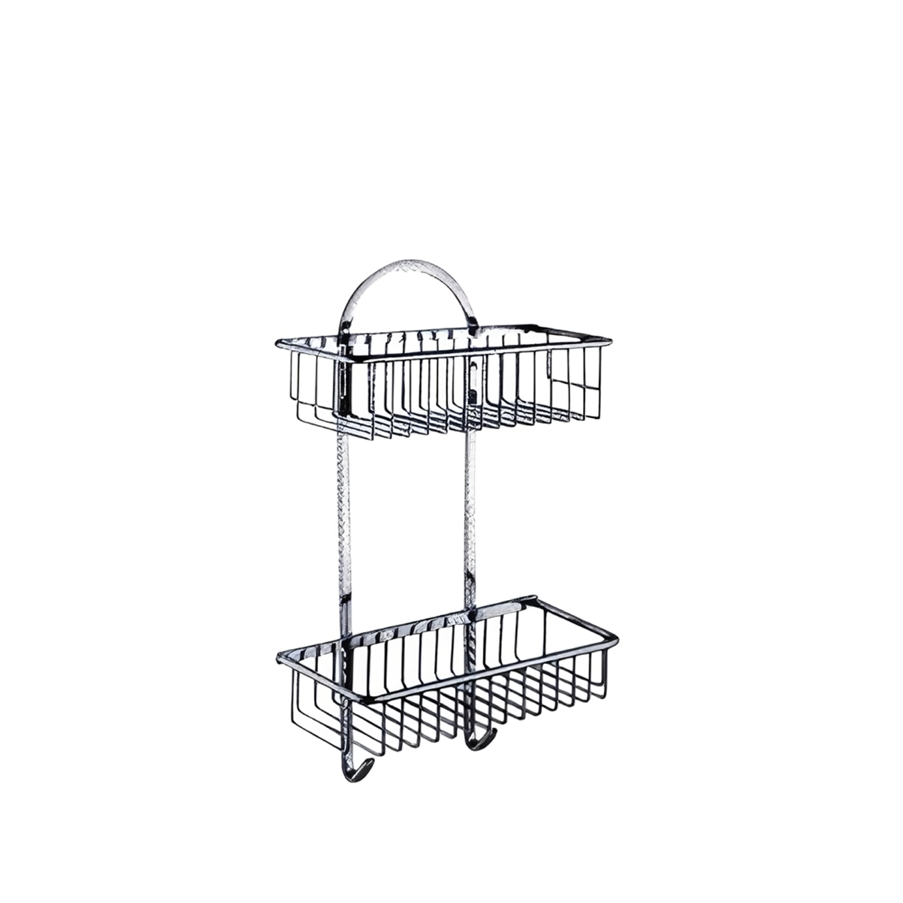OJ-G3518L 2 Tier Hanging Shower Organizer for Bathroom Shower Basket Stainless Steel Shower Basket