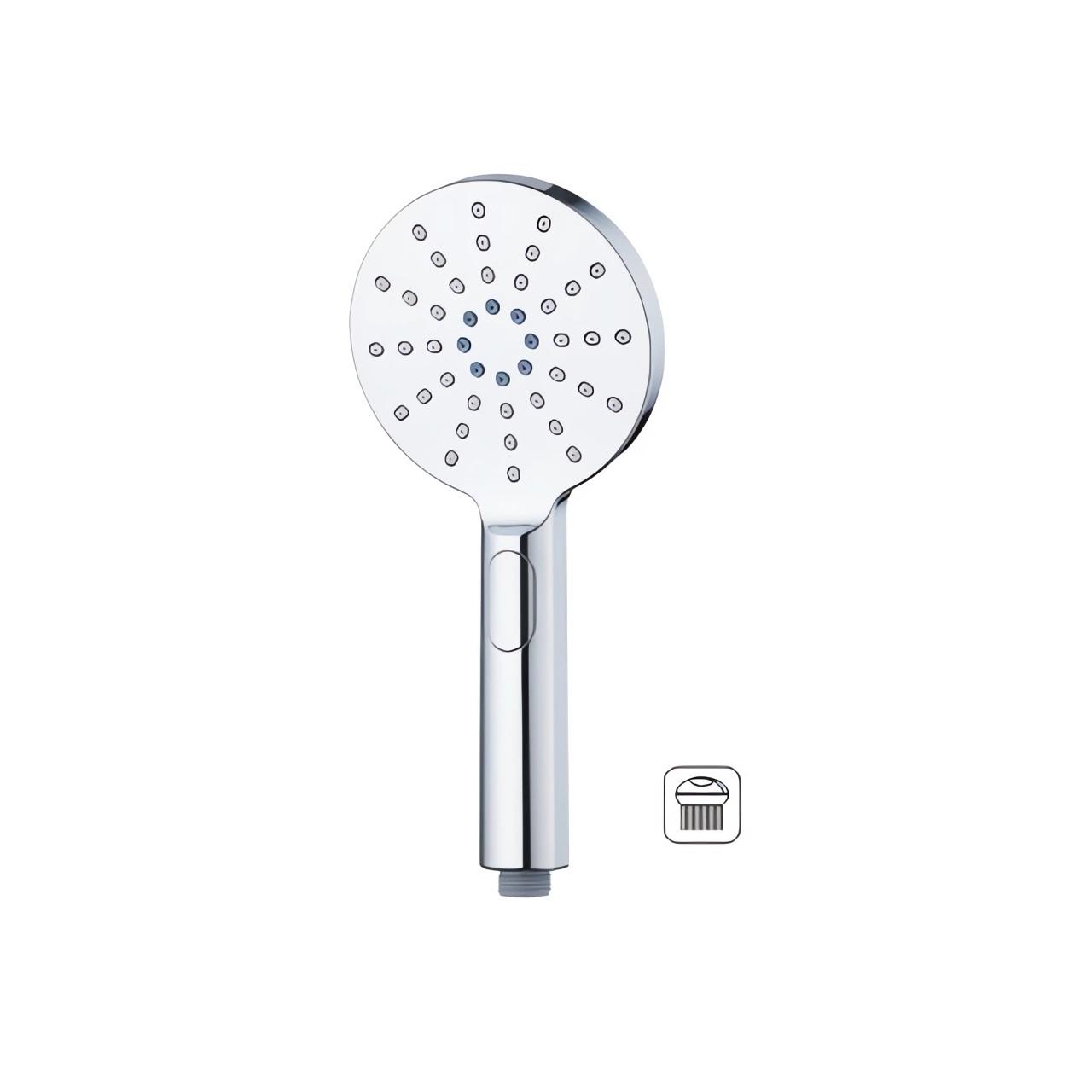 How can users troubleshoot common issues such as low water pressure or clogging in their bathroom shower head?