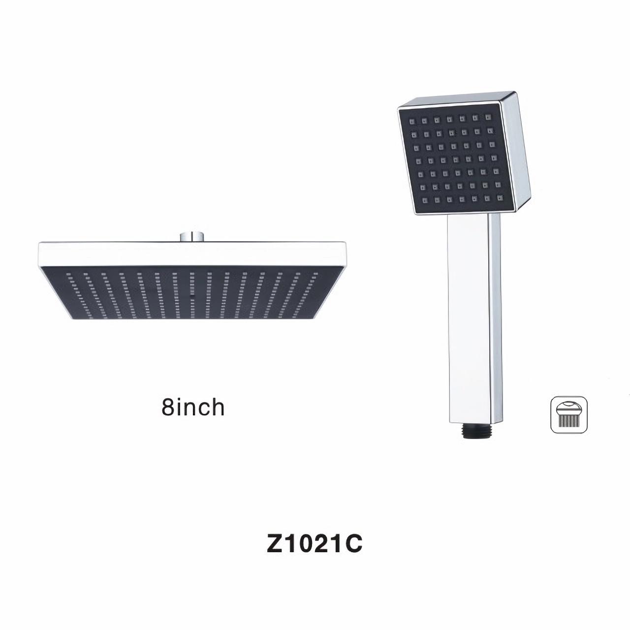 Z1021C White And Black Shower Faucet Set 12 Inch Square Shower Head Shower System Set Single Function Square Plastic Shower Head