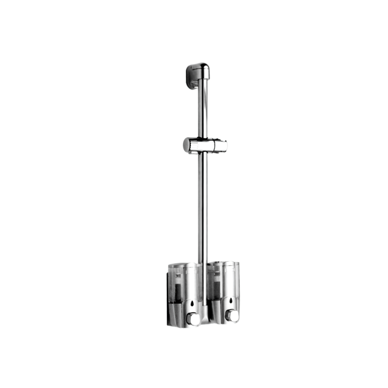 H138C Wall Mount Bathroom Slide Bar with Soap Dispenser Handheld Shower Head Slide Bar Polished Chrome Bathroom Shower Sliding Bar