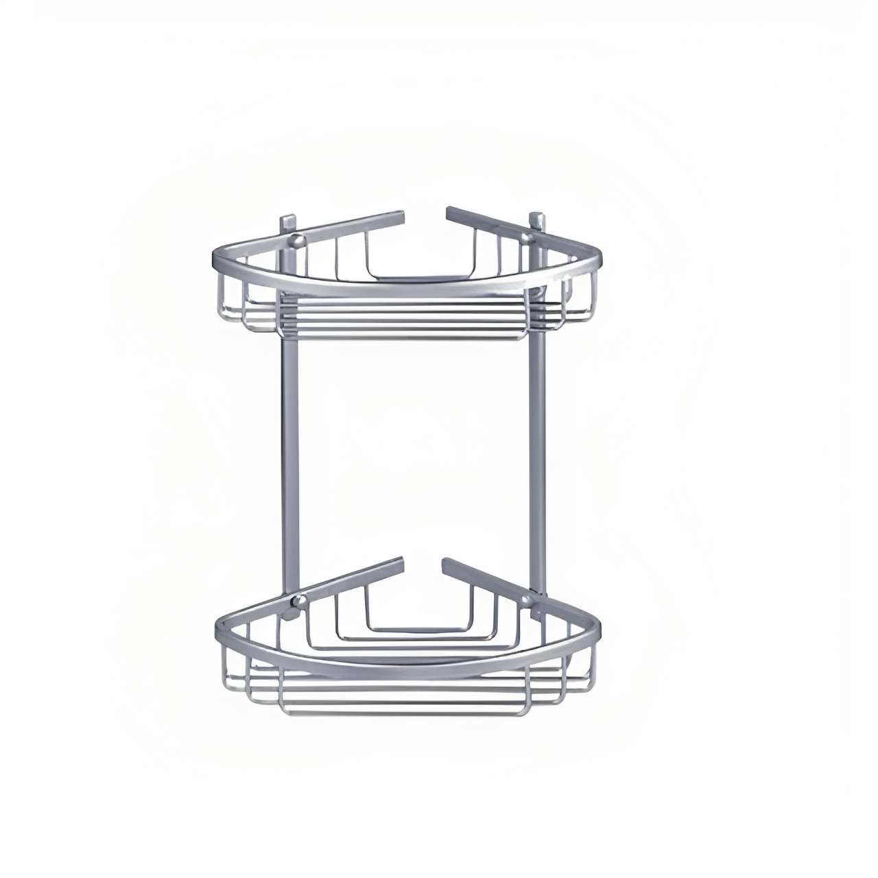 OJ-G3512L Double Tier Bathroom Shower Basket Organizer Storage Holder for Shampoo Conditioner Stainless Steel Shower Basket