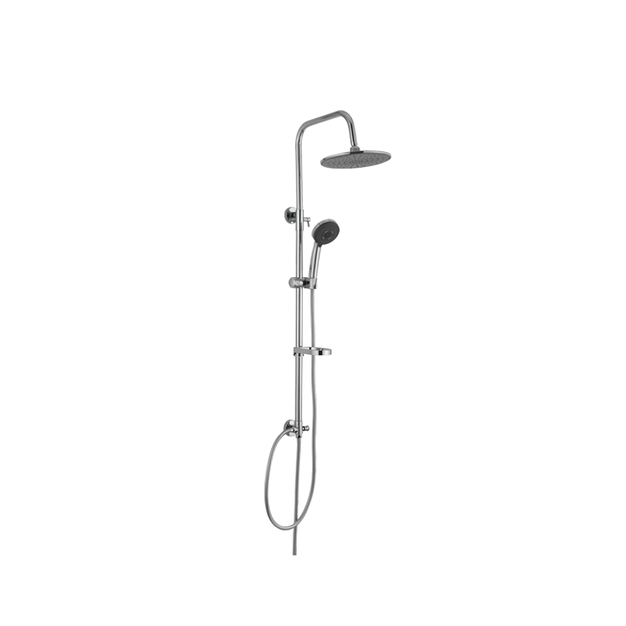 L707C  Rain Shower heads system including rain fall shower head and handheld shower head with height adjustable holder shower hose Chrome Shower Set