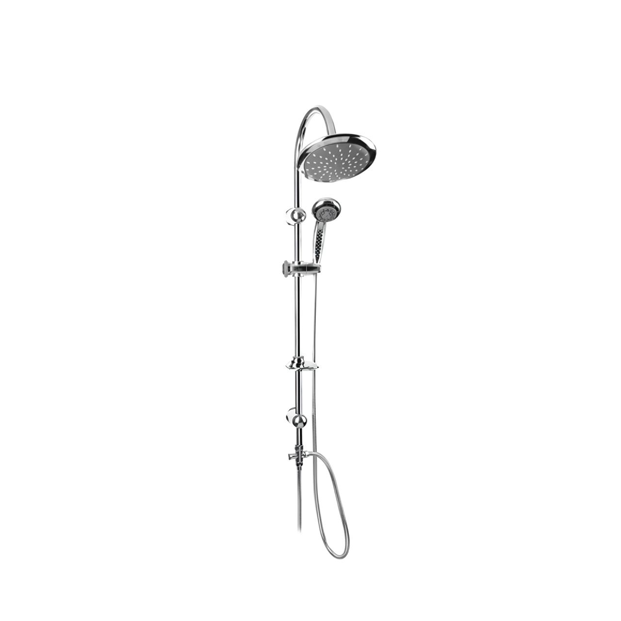 L718C Rainfall Shower Head and Handheld Showerhead Combo Shower System with Slide Bar Chrome Shower Set