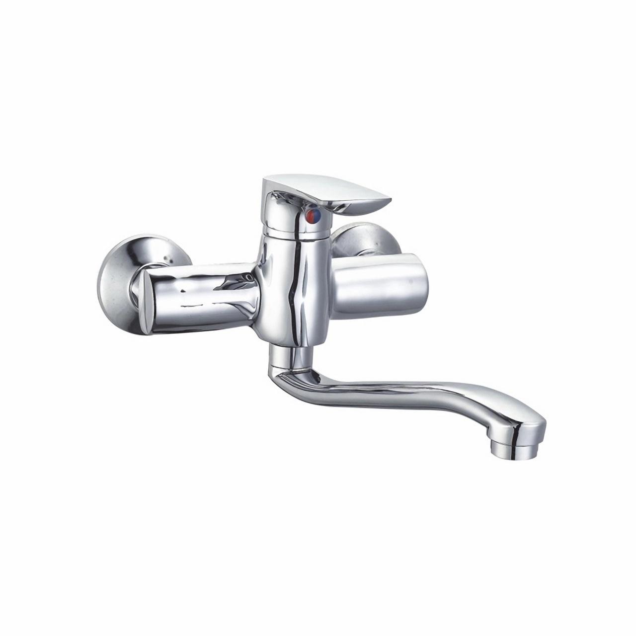 OJ-J0185H Chromed Wall Mounted Bathroom Brass Cold Hot Bathtub Mixer Long Neck Flexible Single Handle Brass Shower Faucet